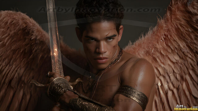 Every warrior must earn their wings. This AI-generated collection captures the breathtaking journey of young men becoming angels — handsome, beautiful youths in epic battles and trials, their newly earned wings emerging in radiant color as they prove their worth to the heavens. Each image tells a story of courage, sacrifice, and divine transformation. Created using AI, edited in Photoshop, by © Jeff Dupler | Art by Innovation | https://www.artbyinnovation.com