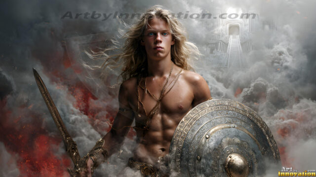 Every warrior must earn their wings. This AI-generated collection captures the breathtaking journey of young men becoming angels — handsome, beautiful youths in epic battles and trials, their newly earned wings emerging in radiant color as they prove their worth to the heavens. Each image tells a story of courage, sacrifice, and divine transformation. Created using AI, edited in Photoshop, by © Jeff Dupler | Art by Innovation | https://www.artbyinnovation.com