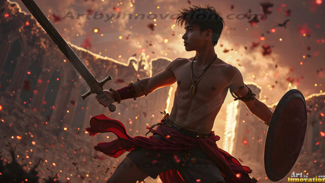 Every warrior must earn their wings. This AI-generated collection captures the breathtaking journey of young men becoming angels — handsome, beautiful youths in epic battles and trials, their newly earned wings emerging in radiant color as they prove their worth to the heavens. Each image tells a story of courage, sacrifice, and divine transformation. Created using AI, edited in Photoshop, by © Jeff Dupler | Art by Innovation | https://www.artbyinnovation.com