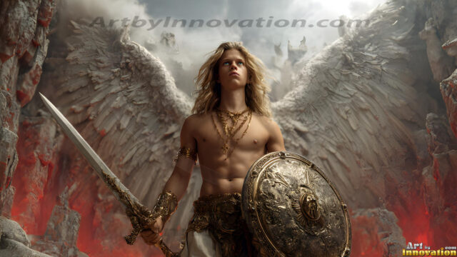 Every warrior must earn their wings. This AI-generated collection captures the breathtaking journey of young men becoming angels — handsome, beautiful youths in epic battles and trials, their newly earned wings emerging in radiant color as they prove their worth to the heavens. Each image tells a story of courage, sacrifice, and divine transformation. Created using AI, edited in Photoshop, by © Jeff Dupler | Art by Innovation | https://www.artbyinnovation.com