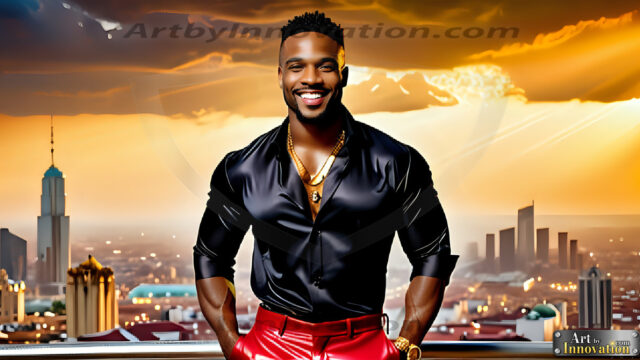 The Men of the Golden City is a collection of AI generated images of beautiful, glamorous, handsome guys in the heavens. The heavenly landscape evokes a sense of magnificence, the majestic gothic architecture, is detailed and crafted to create an atmosphere of reverence and divine glory. The mystical and galactic landscape highlights the golden city. The great detail of the city and the billowing clouds. A golden river flows from the city to the end of the galaxy. The vast galaxy almost covers the image. The stars and constellations sparkle in the galaxy. The city has massive, magnificent, majestic gothic architecture.
