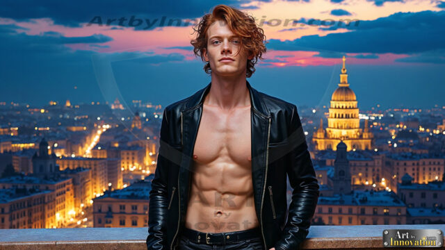 The Men of the Golden City is a collection of AI generated images of beautiful, glamorous, handsome guys in the heavens. The heavenly landscape evokes a sense of magnificence, the majestic gothic architecture, is detailed and crafted to create an atmosphere of reverence and divine glory. The mystical and galactic landscape highlights the golden city. The great detail of the city and the billowing clouds. A golden river flows from the city to the end of the galaxy. The vast galaxy almost covers the image. The stars and constellations sparkle in the galaxy. The city has massive, magnificent, majestic gothic architecture.
