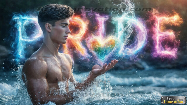 Gay Pride Interactive Designs. AI-generated art featuring beautiful, handsome, sexy, shirtless, men, lads, celebrating pride. Gay Men embellished with the vibrant rainbow palette colors, inspired by the gay pride flag, offering a striking visual impact.
Pride celebrations are events that honor LGBTQ+ people through parades, festivals, and educational events, promoting social acceptance, legal rights, and community pride. These celebrations often occur in June, which is designated as Pride Month, coinciding with the anniversary of the 1969 Stonewall Uprising. While many events have become celebratory, they can still serve as demonstrations for rights such as same-sex marriage and anti-discrimination laws.