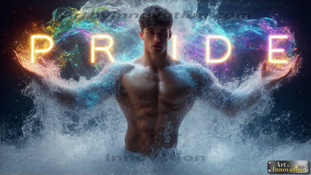Gay Pride Interactive Designs. AI-generated art featuring beautiful, handsome, sexy, shirtless, men, lads, celebrating pride. Gay Men embellished with the vibrant rainbow palette colors, inspired by the gay pride flag, offering a striking visual impact.
Pride celebrations are events that honor LGBTQ+ people through parades, festivals, and educational events, promoting social acceptance, legal rights, and community pride. These celebrations often occur in June, which is designated as Pride Month, coinciding with the anniversary of the 1969 Stonewall Uprising. While many events have become celebratory, they can still serve as demonstrations for rights such as same-sex marriage and anti-discrimination laws.