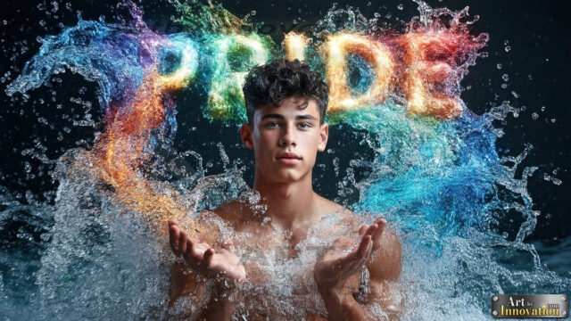 Gay Pride Interactive Designs. AI-generated art featuring beautiful, handsome, sexy, shirtless, men, lads, celebrating pride. Gay Men embellished with the vibrant rainbow palette colors, inspired by the gay pride flag, offering a striking visual impact.
Pride celebrations are events that honor LGBTQ+ people through parades, festivals, and educational events, promoting social acceptance, legal rights, and community pride. These celebrations often occur in June, which is designated as Pride Month, coinciding with the anniversary of the 1969 Stonewall Uprising. While many events have become celebratory, they can still serve as demonstrations for rights such as same-sex marriage and anti-discrimination laws.