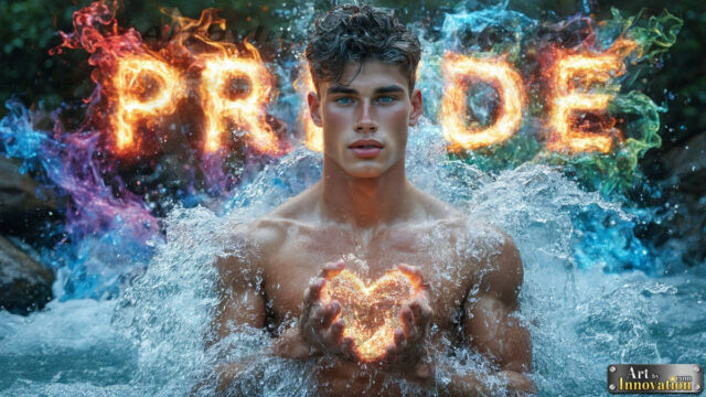 Gay Pride Interactive Designs. AI-generated art featuring beautiful, handsome, sexy, shirtless, men, lads, celebrating pride. Gay Men embellished with the vibrant rainbow palette colors, inspired by the gay pride flag, offering a striking visual impact.
Pride celebrations are events that honor LGBTQ+ people through parades, festivals, and educational events, promoting social acceptance, legal rights, and community pride. These celebrations often occur in June, which is designated as Pride Month, coinciding with the anniversary of the 1969 Stonewall Uprising. While many events have become celebratory, they can still serve as demonstrations for rights such as same-sex marriage and anti-discrimination laws.