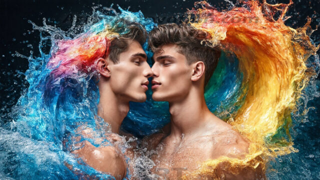 Love-and-Pride-in-full-Color. AI-generated art featuring beautiful, handsome, sexy, shirtless, men, lads, celebrating pride with the one they love. Gay Men embellished with the vibrant rainbow palette colors, inspired by the gay pride flag, offering a striking visual impact.
Pride celebrations are events that honor LGBTQ+ people through parades, festivals, and educational events, promoting social acceptance, legal rights, and community pride. These celebrations often occur in June, which is designated as Pride Month, coinciding with the anniversary of the 1969 Stonewall Uprising. While many events have become celebratory, they can still serve as demonstrations for rights such as same-sex marriage and anti-discrimination laws.