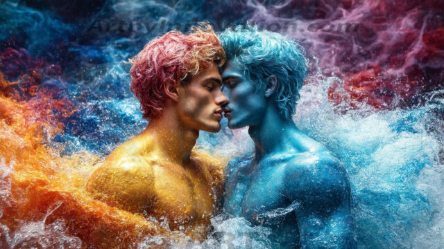 Love-and-Pride-in-full-Color. AI-generated art featuring beautiful, handsome, sexy, shirtless, men, lads, celebrating pride with the one they love. Gay Men embellished with the vibrant rainbow palette colors, inspired by the gay pride flag, offering a striking visual impact.
Pride celebrations are events that honor LGBTQ+ people through parades, festivals, and educational events, promoting social acceptance, legal rights, and community pride. These celebrations often occur in June, which is designated as Pride Month, coinciding with the anniversary of the 1969 Stonewall Uprising. While many events have become celebratory, they can still serve as demonstrations for rights such as same-sex marriage and anti-discrimination laws.