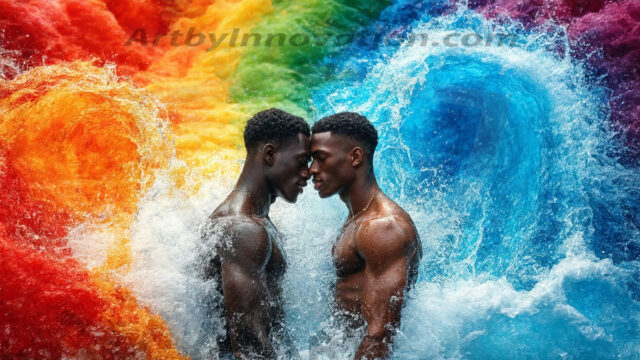 Love-and-Pride-in-full-Color. AI-generated art featuring beautiful, handsome, sexy, shirtless, men, lads, celebrating pride with the one they love. Gay Men embellished with the vibrant rainbow palette colors, inspired by the gay pride flag, offering a striking visual impact.
Pride celebrations are events that honor LGBTQ+ people through parades, festivals, and educational events, promoting social acceptance, legal rights, and community pride. These celebrations often occur in June, which is designated as Pride Month, coinciding with the anniversary of the 1969 Stonewall Uprising. While many events have become celebratory, they can still serve as demonstrations for rights such as same-sex marriage and anti-discrimination laws.
