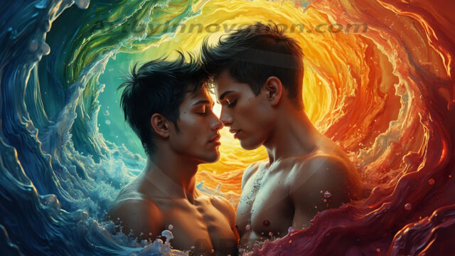 Love-and-Pride-in-full-Color. AI-generated art featuring beautiful, handsome, sexy, shirtless, men, lads, celebrating pride with the one they love. Gay Men embellished with the vibrant rainbow palette colors, inspired by the gay pride flag, offering a striking visual impact.
Pride celebrations are events that honor LGBTQ+ people through parades, festivals, and educational events, promoting social acceptance, legal rights, and community pride. These celebrations often occur in June, which is designated as Pride Month, coinciding with the anniversary of the 1969 Stonewall Uprising. While many events have become celebratory, they can still serve as demonstrations for rights such as same-sex marriage and anti-discrimination laws.