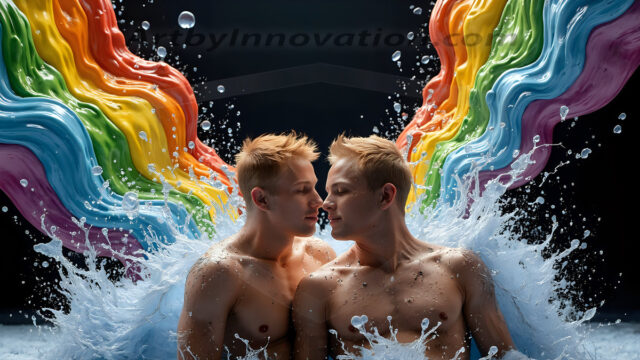 Love-and-Pride-in-full-Color. AI-generated art featuring beautiful, handsome, sexy, shirtless, men, lads, celebrating pride with the one they love. Gay Men embellished with the vibrant rainbow palette colors, inspired by the gay pride flag, offering a striking visual impact.
Pride celebrations are events that honor LGBTQ+ people through parades, festivals, and educational events, promoting social acceptance, legal rights, and community pride. These celebrations often occur in June, which is designated as Pride Month, coinciding with the anniversary of the 1969 Stonewall Uprising. While many events have become celebratory, they can still serve as demonstrations for rights such as same-sex marriage and anti-discrimination laws.