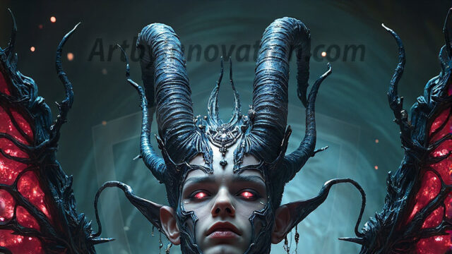 In a dark, ethereal realm, in the midst of the darkness, a figure emerges with an aura of power and magnetism. He is both horrific and strangely captivating, drawing the eye even as he repels the soul. His form is indistinct at first, a ripple in the oppressive blackness, you want to run but you become overwhelmed, drawn in to this creatures powers. Captative by both fear and beauty, you realize, he's a male succubus demon. Deep within the ruins of hell, with a sword in your hand, ready to battle, but unwilling or unable to do so. His skin, flickering fires, casting a dynamic glow across his glistening wet, shinny, body. The flames dance along his chiseled muscular torso and body, casting vibrant hues that seem to emanate from his very core. His eyes, have a piercing glow, locked in a gaze, his eyes, exudes confidence and authority. Unable to move, or unwilling to do so, drawn by his almost completely nude body and overwhelmed by his powers, you given to his will.