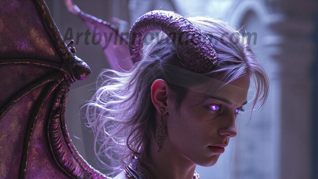 In a dark, ethereal realm, in the midst of the darkness, a figure emerges with an aura of power and magnetism. He is both horrific and strangely captivating, drawing the eye even as he repels the soul. His form is indistinct at first, a ripple in the oppressive blackness, you want to run but you become overwhelmed, drawn in to this creatures powers. Captative by both fear and beauty, you realize, he's a male succubus demon. Deep within the ruins of hell, with a sword in your hand, ready to battle, but unwilling or unable to do so. His skin, flickering fires, casting a dynamic glow across his glistening wet, shinny, body. The flames dance along his chiseled muscular torso and body, casting vibrant hues that seem to emanate from his very core. His eyes, have a piercing glow, locked in a gaze, his eyes, exudes confidence and authority. Unable to move, or unwilling to do so, drawn by his almost completely nude body and overwhelmed by his powers, you given to his will.