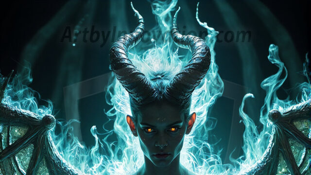 In a dark, ethereal realm, in the midst of the darkness, a figure emerges with an aura of power and magnetism. He is both horrific and strangely captivating, drawing the eye even as he repels the soul. His form is indistinct at first, a ripple in the oppressive blackness, you want to run but you become overwhelmed, drawn in to this creatures powers. Captative by both fear and beauty, you realize, he's a male succubus demon. Deep within the ruins of hell, with a sword in your hand, ready to battle, but unwilling or unable to do so. His skin, flickering fires, casting a dynamic glow across his glistening wet, shinny, body. The flames dance along his chiseled muscular torso and body, casting vibrant hues that seem to emanate from his very core. His eyes, have a piercing glow, locked in a gaze, his eyes, exudes confidence and authority. Unable to move, or unwilling to do so, drawn by his almost completely nude body and overwhelmed by his powers, you given to his will.