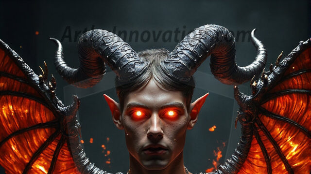 In a dark, ethereal realm, in the midst of the darkness, a figure emerges with an aura of power and magnetism. He is both horrific and strangely captivating, drawing the eye even as he repels the soul. His form is indistinct at first, a ripple in the oppressive blackness, you want to run but you become overwhelmed, drawn in to this creatures powers. Captative by both fear and beauty, you realize, he's a male succubus demon. Deep within the ruins of hell, with a sword in your hand, ready to battle, but unwilling or unable to do so. His skin, flickering fires, casting a dynamic glow across his glistening wet, shinny, body. The flames dance along his chiseled muscular torso and body, casting vibrant hues that seem to emanate from his very core. His eyes, have a piercing glow, locked in a gaze, his eyes, exudes confidence and authority. Unable to move, or unwilling to do so, drawn by his almost completely nude body and overwhelmed by his powers, you given to his will.