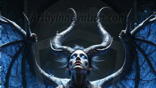 In a dark, ethereal realm, in the midst of the darkness, a figure emerges with an aura of power and magnetism. He is both horrific and strangely captivating, drawing the eye even as he repels the soul. His form is indistinct at first, a ripple in the oppressive blackness, you want to run but you become overwhelmed, drawn in to this creatures powers. Captative by both fear and beauty, you realize, he's a male succubus demon. Deep within the ruins of hell, with a sword in your hand, ready to battle, but unwilling or unable to do so. His skin, flickering fires, casting a dynamic glow across his glistening wet, shinny, body. The flames dance along his chiseled muscular torso and body, casting vibrant hues that seem to emanate from his very core. His eyes, have a piercing glow, locked in a gaze, his eyes, exudes confidence and authority. Unable to move, or unwilling to do so, drawn by his almost completely nude body and overwhelmed by his powers, you given to his will.