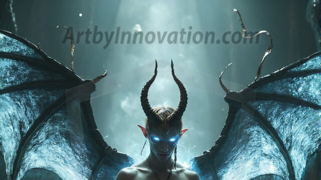 In a dark, ethereal realm, in the midst of the darkness, a figure emerges with an aura of power and magnetism. He is both horrific and strangely captivating, drawing the eye even as he repels the soul. His form is indistinct at first, a ripple in the oppressive blackness, you want to run but you become overwhelmed, drawn in to this creatures powers. Captative by both fear and beauty, you realize, he's a male succubus demon. Deep within the ruins of hell, with a sword in your hand, ready to battle, but unwilling or unable to do so. His skin, flickering fires, casting a dynamic glow across his glistening wet, shinny, body. The flames dance along his chiseled muscular torso and body, casting vibrant hues that seem to emanate from his very core. His eyes, have a piercing glow, locked in a gaze, his eyes, exudes confidence and authority. Unable to move, or unwilling to do so, drawn by his almost completely nude body and overwhelmed by his powers, you given to his will.