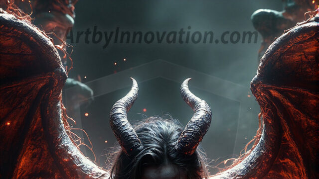 In a dark, ethereal realm, in the midst of the darkness, a figure emerges with an aura of power and magnetism. He is both horrific and strangely captivating, drawing the eye even as he repels the soul. His form is indistinct at first, a ripple in the oppressive blackness, you want to run but you become overwhelmed, drawn in to this creatures powers. Captative by both fear and beauty, you realize, he's a male succubus demon. Deep within the ruins of hell, with a sword in your hand, ready to battle, but unwilling or unable to do so. His skin, flickering fires, casting a dynamic glow across his glistening wet, shinny, body. The flames dance along his chiseled muscular torso and body, casting vibrant hues that seem to emanate from his very core. His eyes, have a piercing glow, locked in a gaze, his eyes, exudes confidence and authority. Unable to move, or unwilling to do so, drawn by his almost completely nude body and overwhelmed by his powers, you given to his will.