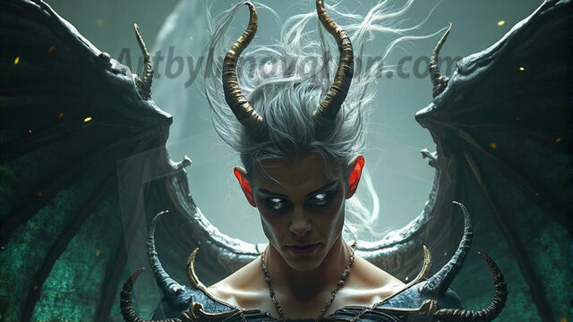 In a dark, ethereal realm, in the midst of the darkness, a figure emerges with an aura of power and magnetism. He is both horrific and strangely captivating, drawing the eye even as he repels the soul. His form is indistinct at first, a ripple in the oppressive blackness, you want to run but you become overwhelmed, drawn in to this creatures powers. Captative by both fear and beauty, you realize, he's a male succubus demon. Deep within the ruins of hell, with a sword in your hand, ready to battle, but unwilling or unable to do so. His skin, flickering fires, casting a dynamic glow across his glistening wet, shinny, body. The flames dance along his chiseled muscular torso and body, casting vibrant hues that seem to emanate from his very core. His eyes, have a piercing glow, locked in a gaze, his eyes, exudes confidence and authority. Unable to move, or unwilling to do so, drawn by his almost completely nude body and overwhelmed by his powers, you given to his will.