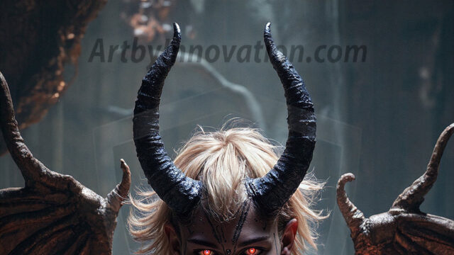 In a dark, ethereal realm, in the midst of the darkness, a figure emerges with an aura of power and magnetism. He is both horrific and strangely captivating, drawing the eye even as he repels the soul. His form is indistinct at first, a ripple in the oppressive blackness, you want to run but you become overwhelmed, drawn in to this creatures powers. Captative by both fear and beauty, you realize, he's a male succubus demon. Deep within the ruins of hell, with a sword in your hand, ready to battle, but unwilling or unable to do so. His skin, flickering fires, casting a dynamic glow across his glistening wet, shinny, body. The flames dance along his chiseled muscular torso and body, casting vibrant hues that seem to emanate from his very core. His eyes, have a piercing glow, locked in a gaze, his eyes, exudes confidence and authority. Unable to move, or unwilling to do so, drawn by his almost completely nude body and overwhelmed by his powers, you given to his will.