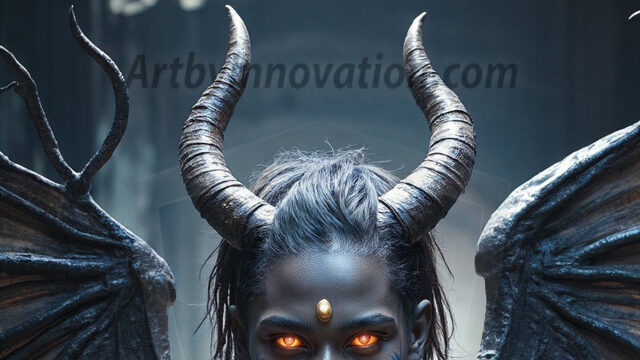 In a dark, ethereal realm, in the midst of the darkness, a figure emerges with an aura of power and magnetism. He is both horrific and strangely captivating, drawing the eye even as he repels the soul. His form is indistinct at first, a ripple in the oppressive blackness, you want to run but you become overwhelmed, drawn in to this creatures powers. Captative by both fear and beauty, you realize, he's a male succubus demon. Deep within the ruins of hell, with a sword in your hand, ready to battle, but unwilling or unable to do so. His skin, flickering fires, casting a dynamic glow across his glistening wet, shinny, body. The flames dance along his chiseled muscular torso and body, casting vibrant hues that seem to emanate from his very core. His eyes, have a piercing glow, locked in a gaze, his eyes, exudes confidence and authority. Unable to move, or unwilling to do so, drawn by his almost completely nude body and overwhelmed by his powers, you given to his will.