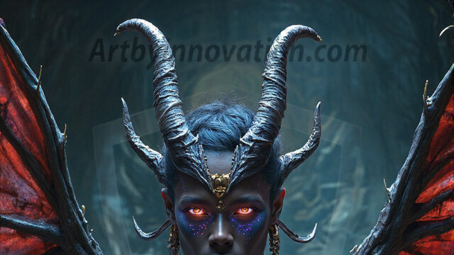 In a dark, ethereal realm, in the midst of the darkness, a figure emerges with an aura of power and magnetism. He is both horrific and strangely captivating, drawing the eye even as he repels the soul. His form is indistinct at first, a ripple in the oppressive blackness, you want to run but you become overwhelmed, drawn in to this creatures powers. Captative by both fear and beauty, you realize, he's a male succubus demon. Deep within the ruins of hell, with a sword in your hand, ready to battle, but unwilling or unable to do so. His skin, flickering fires, casting a dynamic glow across his glistening wet, shinny, body. The flames dance along his chiseled muscular torso and body, casting vibrant hues that seem to emanate from his very core. His eyes, have a piercing glow, locked in a gaze, his eyes, exudes confidence and authority. Unable to move, or unwilling to do so, drawn by his almost completely nude body and overwhelmed by his powers, you given to his will.