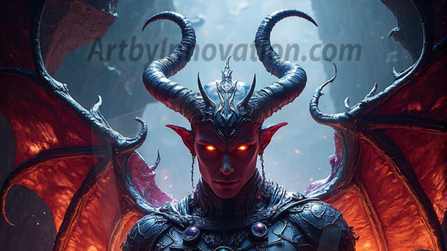 In a dark, ethereal realm, in the midst of the darkness, a figure emerges with an aura of power and magnetism. He is both horrific and strangely captivating, drawing the eye even as he repels the soul. His form is indistinct at first, a ripple in the oppressive blackness, you want to run but you become overwhelmed, drawn in to this creatures powers. Captative by both fear and beauty, you realize, he's a male succubus demon. Deep within the ruins of hell, with a sword in your hand, ready to battle, but unwilling or unable to do so. His skin, flickering fires, casting a dynamic glow across his glistening wet, shinny, body. The flames dance along his chiseled muscular torso and body, casting vibrant hues that seem to emanate from his very core. His eyes, have a piercing glow, locked in a gaze, his eyes, exudes confidence and authority. Unable to move, or unwilling to do so, drawn by his almost completely nude body and overwhelmed by his powers, you given to his will.