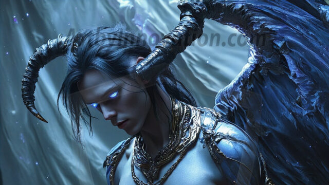 In a dark, ethereal realm, in the midst of the darkness, a figure emerges with an aura of power and magnetism. He is both horrific and strangely captivating, drawing the eye even as he repels the soul. His form is indistinct at first, a ripple in the oppressive blackness, you want to run but you become overwhelmed, drawn in to this creatures powers. Captative by both fear and beauty, you realize, he's a male succubus demon. Deep within the ruins of hell, with a sword in your hand, ready to battle, but unwilling or unable to do so. His skin, flickering fires, casting a dynamic glow across his glistening wet, shinny, body. The flames dance along his chiseled muscular torso and body, casting vibrant hues that seem to emanate from his very core. His eyes, have a piercing glow, locked in a gaze, his eyes, exudes confidence and authority. Unable to move, or unwilling to do so, drawn by his almost completely nude body and overwhelmed by his powers, you given to his will.