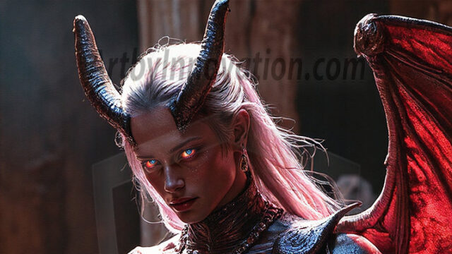 In a dark, ethereal realm, in the midst of the darkness, a figure emerges with an aura of power and magnetism. He is both horrific and strangely captivating, drawing the eye even as he repels the soul. His form is indistinct at first, a ripple in the oppressive blackness, you want to run but you become overwhelmed, drawn in to this creatures powers. Captative by both fear and beauty, you realize, he's a male succubus demon. Deep within the ruins of hell, with a sword in your hand, ready to battle, but unwilling or unable to do so. His skin, flickering fires, casting a dynamic glow across his glistening wet, shinny, body. The flames dance along his chiseled muscular torso and body, casting vibrant hues that seem to emanate from his very core. His eyes, have a piercing glow, locked in a gaze, his eyes, exudes confidence and authority. Unable to move, or unwilling to do so, drawn by his almost completely nude body and overwhelmed by his powers, you given to his will.