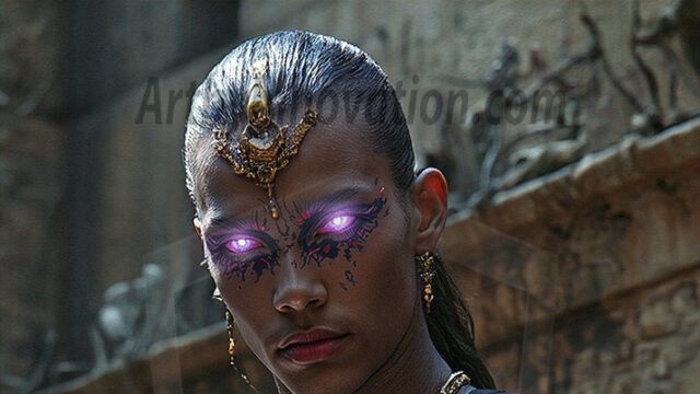 In a dark, ethereal realm, in the midst of the darkness, a figure emerges with an aura of power and magnetism. He is both horrific and strangely captivating, drawing the eye even as he repels the soul. His form is indistinct at first, a ripple in the oppressive blackness, you want to run but you become overwhelmed, drawn in to this creatures powers. Captative by both fear and beauty, you realize, he's a male succubus demon. Deep within the ruins of hell, with a sword in your hand, ready to battle, but unwilling or unable to do so. His skin, flickering fires, casting a dynamic glow across his glistening wet, shinny, body. The flames dance along his chiseled muscular torso and body, casting vibrant hues that seem to emanate from his very core. His eyes, have a piercing glow, locked in a gaze, his eyes, exudes confidence and authority. Unable to move, or unwilling to do so, drawn by his almost completely nude body and overwhelmed by his powers, you given to his will.