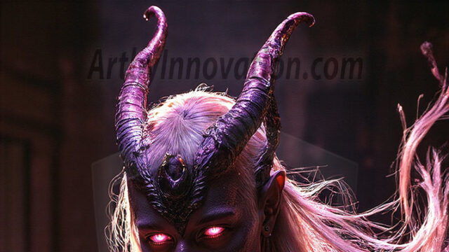 In a dark, ethereal realm, in the midst of the darkness, a figure emerges with an aura of power and magnetism. He is both horrific and strangely captivating, drawing the eye even as he repels the soul. His form is indistinct at first, a ripple in the oppressive blackness, you want to run but you become overwhelmed, drawn in to this creatures powers. Captative by both fear and beauty, you realize, he's a male succubus demon. Deep within the ruins of hell, with a sword in your hand, ready to battle, but unwilling or unable to do so. His skin, flickering fires, casting a dynamic glow across his glistening wet, shinny, body. The flames dance along his chiseled muscular torso and body, casting vibrant hues that seem to emanate from his very core. His eyes, have a piercing glow, locked in a gaze, his eyes, exudes confidence and authority. Unable to move, or unwilling to do so, drawn by his almost completely nude body and overwhelmed by his powers, you given to his will.