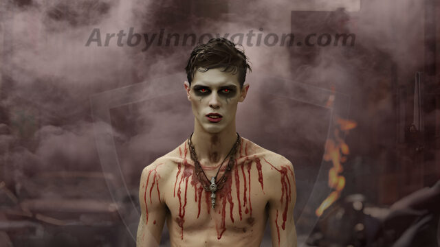 Twinkapocalypse, When Young Male Zombie Twinks, Attack. It's a zombie apocalypse, where young, handsome, freshly turned zombies, still handsome, and even sexy, wonder the city streets, looking for brains to eat. There are cars on fire, trash everywhere, chaos is in the amidst. A young man, covered with blood, dirty, with messy hair, with pale grey skin, dark circles around his eyes, and black lips, walking down a main city street. In this post-apocalyptic city, doing the classic, zombie walk, his head slightly tilted, mouth slightly opened, moaning, brains.