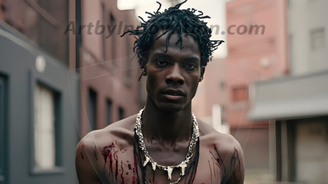 Twinkapocalypse, When Young Male Zombie Twinks, Attack. It's a zombie apocalypse, where young, handsome, freshly turned zombies, still handsome, and even sexy, wonder the city streets, looking for brains to eat. There are cars on fire, trash everywhere, chaos is in the amidst. A young man, covered with blood, dirty, with messy hair, with pale grey skin, dark circles around his eyes, and black lips, walking down a main city street. In this post-apocalyptic city, doing the classic, zombie walk, his head slightly tilted, mouth slightly opened, moaning, brains.