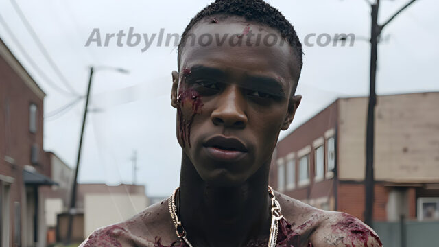 Twinkapocalypse, When Young Male Zombie Twinks, Attack. It's a zombie apocalypse, where young, handsome, freshly turned zombies, still handsome, and even sexy, wonder the city streets, looking for brains to eat. There are cars on fire, trash everywhere, chaos is in the amidst. A young man, covered with blood, dirty, with messy hair, with pale grey skin, dark circles around his eyes, and black lips, walking down a main city street. In this post-apocalyptic city, doing the classic, zombie walk, his head slightly tilted, mouth slightly opened, moaning, brains.