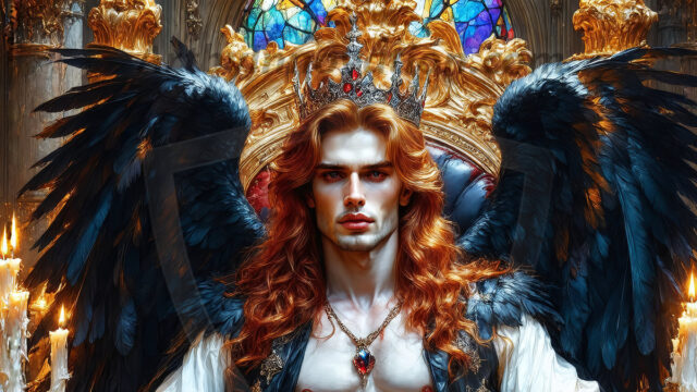 Vampires on Ornate Throne. A shirtless vampire male, wearing black leather pants, black leather boots, with glowing red eyes, sharp fangs, and prominent jawline. Sitting on a throne, a grand throne made of iron and silver, with a wall of skulls behind the throne, blood dripping from his red perky lips, with his dynamic pose. Strands of his vibrant black hair cascade around his face, blowing in the wind.