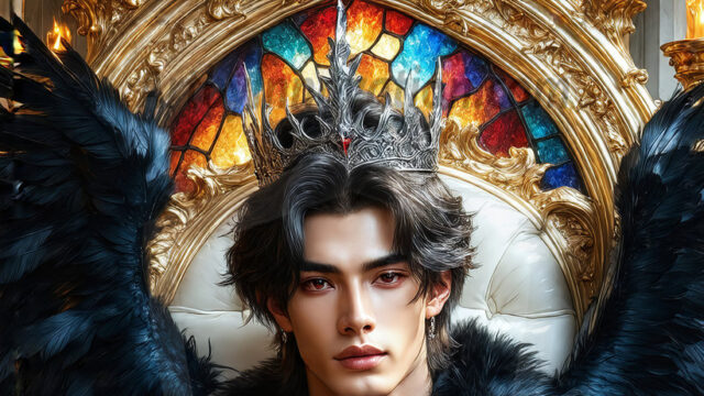 Vampires on Ornate Throne. A shirtless vampire male, wearing black leather pants, black leather boots, with glowing red eyes, sharp fangs, and prominent jawline. Sitting on a throne, a grand throne made of iron and silver, with a wall of skulls behind the throne, blood dripping from his red perky lips, with his dynamic pose. Strands of his vibrant black hair cascade around his face, blowing in the wind.