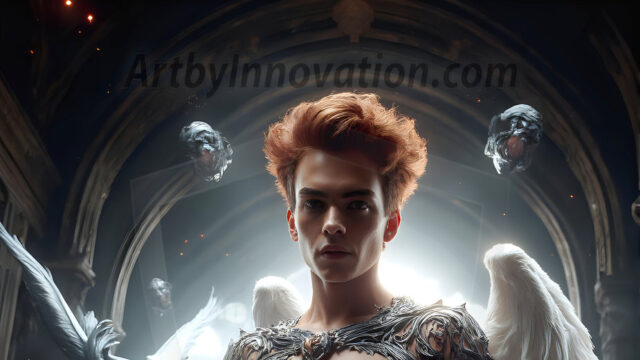 AI male art photos with a fantastical atmosphere. Imagine a Hogwarts School of Witchcraft student, from the Harry Potter series, a handsome, beautiful, and attractive, shirtless young teenage boy, standing firm against a threat. With a detailed Hogwarts castle background, casting a powerful spell, conjuring creatures based on their assigned house crest. From Demonic snakes, powerful lions, fierce badgers, or a murder of Crows. Dementors floating ominously in a cloudy sky, and sparks, shadows, and cinematic lighting, offering an otherworldly vibe.