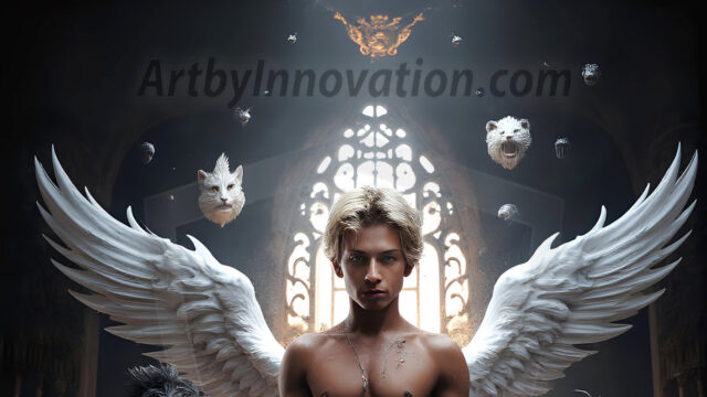 AI male art photos with a fantastical atmosphere. Imagine a Hogwarts School of Witchcraft student, from the Harry Potter series, a handsome, beautiful, and attractive, shirtless young teenage boy, standing firm against a threat. With a detailed Hogwarts castle background, casting a powerful spell, conjuring creatures based on their assigned house crest. From Demonic snakes, powerful lions, fierce badgers, or a murder of Crows. Dementors floating ominously in a cloudy sky, and sparks, shadows, and cinematic lighting, offering an otherworldly vibe.