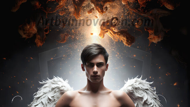 AI male art photos with a fantastical atmosphere. Imagine a Hogwarts School of Witchcraft student, from the Harry Potter series, a handsome, beautiful, and attractive, shirtless young teenage boy, standing firm against a threat. With a detailed Hogwarts castle background, casting a powerful spell, conjuring creatures based on their assigned house crest. From Demonic snakes, powerful lions, fierce badgers, or a murder of Crows. Dementors floating ominously in a cloudy sky, and sparks, shadows, and cinematic lighting, offering an otherworldly vibe.
