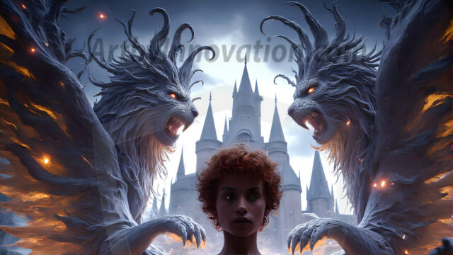 AI male art photos with a fantastical atmosphere. Imagine a Hogwarts School of Witchcraft student, from the Harry Potter series, a handsome, beautiful, and attractive, shirtless young teenage boy, standing firm against a threat. With a detailed Hogwarts castle background, casting a powerful spell, conjuring creatures based on their assigned house crest. From Demonic snakes, powerful lions, fierce badgers, or a murder of Crows. Dementors floating ominously in a cloudy sky, and sparks, shadows, and cinematic lighting, offering an otherworldly vibe.