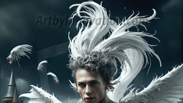 AI male art photos with a fantastical atmosphere. Imagine a Hogwarts School of Witchcraft student, from the Harry Potter series, a handsome, beautiful, and attractive, shirtless young teenage boy, standing firm against a threat. With a detailed Hogwarts castle background, casting a powerful spell, conjuring creatures based on their assigned house crest. From Demonic snakes, powerful lions, fierce badgers, or a murder of Crows. Dementors floating ominously in a cloudy sky, and sparks, shadows, and cinematic lighting, offering an otherworldly vibe.