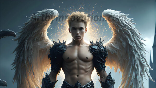 AI male art photos with a fantastical atmosphere. Imagine a Hogwarts School of Witchcraft student, from the Harry Potter series, a handsome, beautiful, and attractive, shirtless young teenage boy, standing firm against a threat. With a detailed Hogwarts castle background, casting a powerful spell, conjuring creatures based on their assigned house crest. From Demonic snakes, powerful lions, fierce badgers, or a murder of Crows. Dementors floating ominously in a cloudy sky, and sparks, shadows, and cinematic lighting, offering an otherworldly vibe.