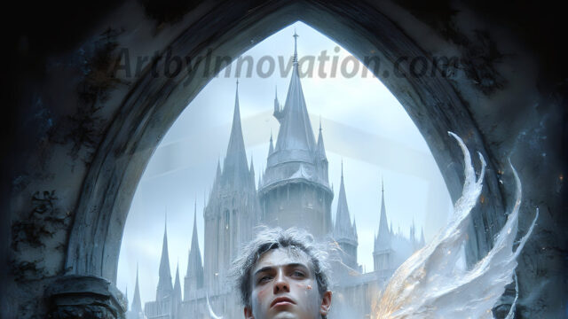 AI male art photos with a fantastical atmosphere. Imagine a Hogwarts School of Witchcraft student, from the Harry Potter series, a handsome, beautiful, and attractive, shirtless young teenage boy, standing firm against a threat. With a detailed Hogwarts castle background, casting a powerful spell, conjuring creatures based on their assigned house crest. From Demonic snakes, powerful lions, fierce badgers, or a murder of Crows. Dementors floating ominously in a cloudy sky, and sparks, shadows, and cinematic lighting, offering an otherworldly vibe.
