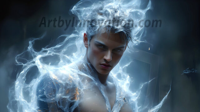 AI male art photos with a fantastical atmosphere. Imagine a Hogwarts School of Witchcraft student, from the Harry Potter series, a handsome, beautiful, and attractive, shirtless young teenage boy, standing firm against a threat. With a detailed Hogwarts castle background, casting a powerful spell, conjuring creatures based on their assigned house crest. From Demonic snakes, powerful lions, fierce badgers, or a murder of Crows. Dementors floating ominously in a cloudy sky, and sparks, shadows, and cinematic lighting, offering an otherworldly vibe.