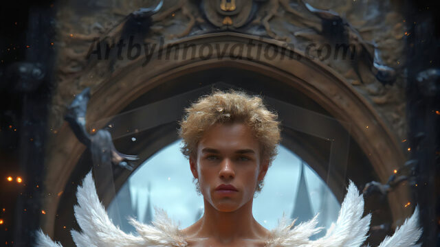 AI male art photos with a fantastical atmosphere. Imagine a Hogwarts School of Witchcraft student, from the Harry Potter series, a handsome, beautiful, and attractive, shirtless young teenage boy, standing firm against a threat. With a detailed Hogwarts castle background, casting a powerful spell, conjuring creatures based on their assigned house crest. From Demonic snakes, powerful lions, fierce badgers, or a murder of Crows. Dementors floating ominously in a cloudy sky, and sparks, shadows, and cinematic lighting, offering an otherworldly vibe.