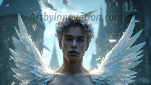 AI male art photos with a fantastical atmosphere. Imagine a Hogwarts School of Witchcraft student, from the Harry Potter series, a handsome, beautiful, and attractive, shirtless young teenage boy, standing firm against a threat. With a detailed Hogwarts castle background, casting a powerful spell, conjuring creatures based on their assigned house crest. From Demonic snakes, powerful lions, fierce badgers, or a murder of Crows. Dementors floating ominously in a cloudy sky, and sparks, shadows, and cinematic lighting, offering an otherworldly vibe.