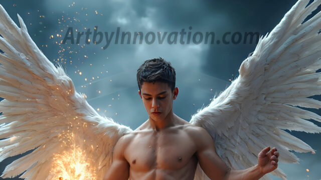 AI male art photos with a fantastical atmosphere. Imagine a Hogwarts School of Witchcraft student, from the Harry Potter series, a handsome, beautiful, and attractive, shirtless young teenage boy, standing firm against a threat. With a detailed Hogwarts castle background, casting a powerful spell, conjuring creatures based on their assigned house crest. From Demonic snakes, powerful lions, fierce badgers, or a murder of Crows. Dementors floating ominously in a cloudy sky, and sparks, shadows, and cinematic lighting, offering an otherworldly vibe.