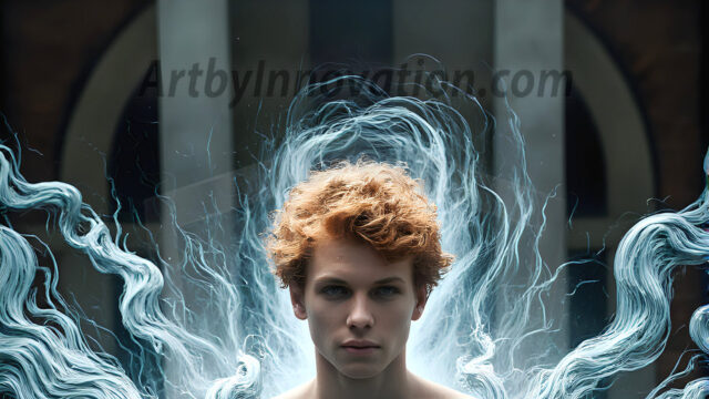 AI male art photos with a fantastical atmosphere. Imagine a Hogwarts School of Witchcraft student, from the Harry Potter series, a handsome, beautiful, and attractive, shirtless young teenage boy, standing firm against a threat. With a detailed Hogwarts castle background, casting a powerful spell, conjuring creatures based on their assigned house crest. From Demonic snakes, powerful lions, fierce badgers, or a murder of Crows. Dementors floating ominously in a cloudy sky, and sparks, shadows, and cinematic lighting, offering an otherworldly vibe.