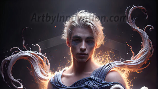 AI male art photos with a fantastical atmosphere. Imagine a Hogwarts School of Witchcraft student, from the Harry Potter series, a handsome, beautiful, and attractive, shirtless young teenage boy, standing firm against a threat. With a detailed Hogwarts castle background, casting a powerful spell, conjuring creatures based on their assigned house crest. From Demonic snakes, powerful lions, fierce badgers, or a murder of Crows. Dementors floating ominously in a cloudy sky, and sparks, shadows, and cinematic lighting, offering an otherworldly vibe.