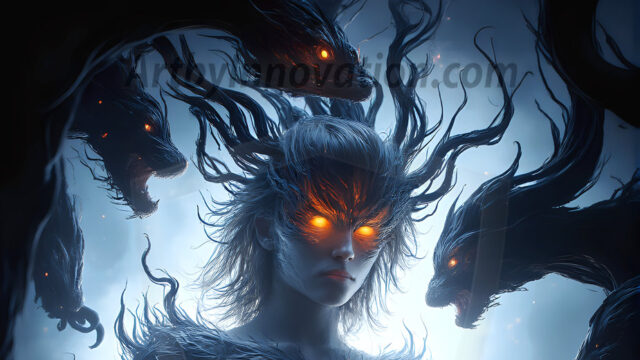 AI male art photos with a fantastical atmosphere. Imagine a Hogwarts School of Witchcraft student, from the Harry Potter series, a handsome, beautiful, and attractive, shirtless young teenage boy, standing firm against a threat. With a detailed Hogwarts castle background, casting a powerful spell, conjuring creatures based on their assigned house crest. From Demonic snakes, powerful lions, fierce badgers, or a murder of Crows. Dementors floating ominously in a cloudy sky, and sparks, shadows, and cinematic lighting, offering an otherworldly vibe.